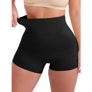 SHAPERMINT Tummy Control Shapewear - Body Shaper Tummy Control Boyshort, Body Shaper for Women, Plus Size Shapewear Black L
