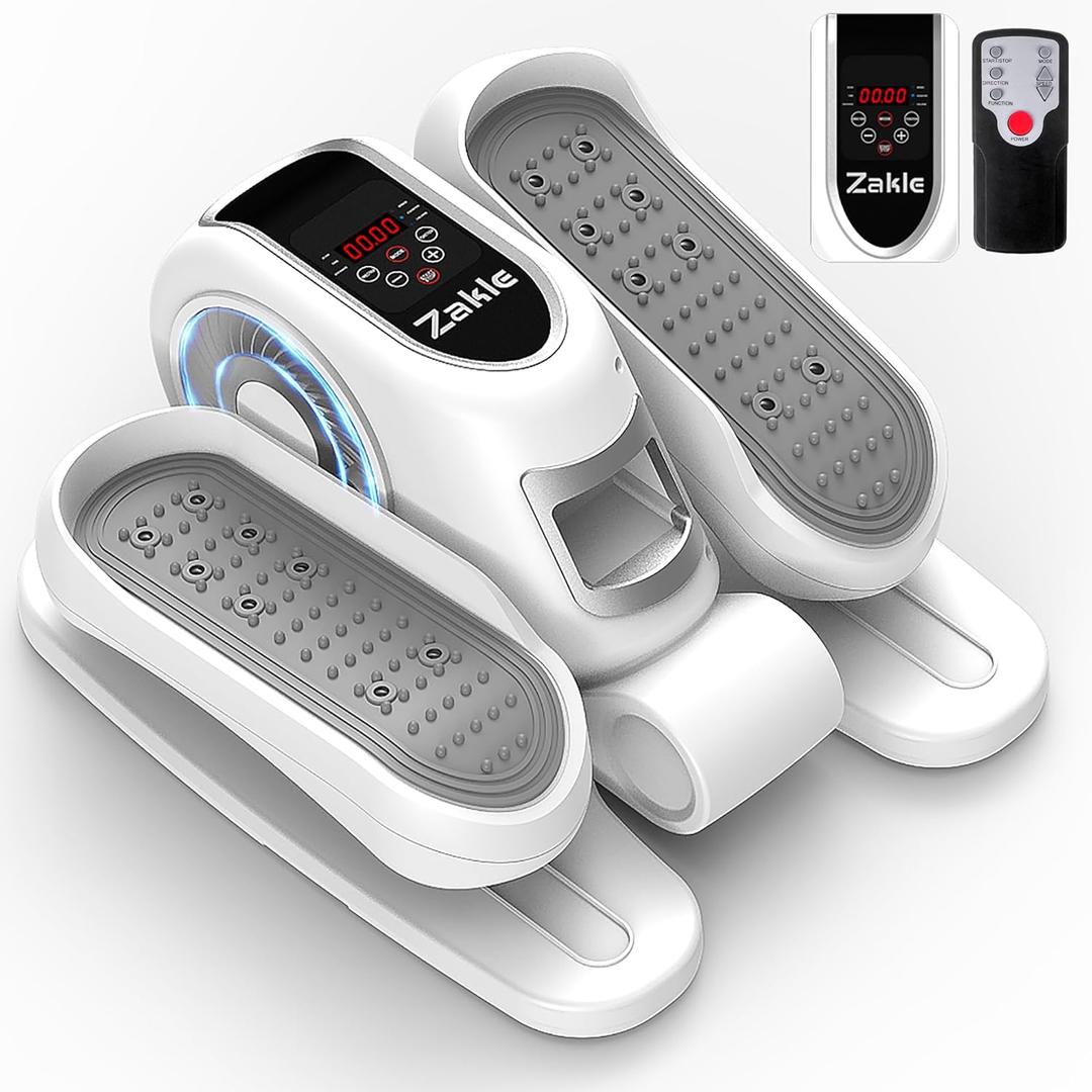 Zakle Ellipse Leg Exerciser as Seen on Tv for Seniors, Electric Under Desk Elliptical Machine w/Remote & 12 Speeds Level, Manual & Auto Mode, Quiet Seated Pedal Exerciser for Home Office
