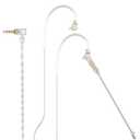 Cubilux 3.5mm 2-Pin 0.78mm Headphone Cable with Microphone, Silver Plated OFC Wires Replacement 1/8 2 Pins 0.78 Earphone Cable with Boom MIC, 4 Feet