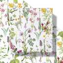 RUSPEPA 30" X 32.8' Wild Flower Wrapping Large Paper Roll for Women Girls, Jumbo Roll, Elegant Floral Design Gift Wrap Perfect for Birthday, Bridal Shower, Spring, Wedding, Mother's Day, 82 sq. ft.