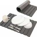 Dish Drying Mats, 24"16" Fast Dry Stone Mat for Kitchen Counter / Sink, Eco-Friendly Super Absorbent Diatomaceous Earth Mats for Dishes Bottles Cups, Match any Countertop (23.2" x 15.4", Dark Gray)