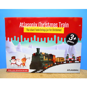 Atlasonix Animated Christmas Train Set Smoke, Light, Action, Choo Choo Sound Toy