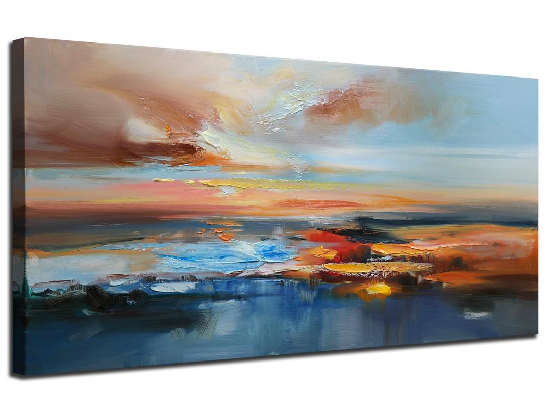 Brushart Lake Landscape Canvas Wall Art 58"x29"