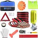 PACETAP Car Roadside Emergency Kit, Essential Auto Safety Road Side Assistance Tool Kit with Jumper Cables, Towing Rope, Triangle and More Winter Vehicle Accessories
