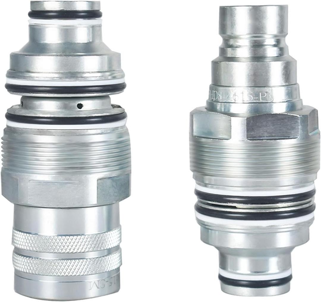 6679837 6680018 Male & Female Flat Face Coupler Kit Hydraulic Quick Connect Coupler Thread Replacement for Bobcat S130 S150 S160 S175 S185 S205 S220 S250 S300 S330 T140 T180 T190