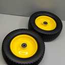 AR-PRO Exact Replacement 15" x 6.00-6" Front Tire and Wheel Assemblies Compatible with John Deere Riding Mowers 100 and D100 Series - 3" Centered Hub and 3/4" Bushings, 4Ply Pneumatic (Set of 2) (Yellow)