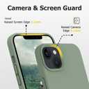 JELE Shockproof Designed for iPhone 13 Case, Liquid Silicone Phone Case with [Soft Anti-Scratch Microfiber Lining] Military Grade Drop Protection Slim Thin Cover, 6.1 inch, Calke Green
