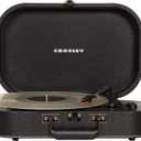 Crosley CR8009A-BK Discovery Vintage Bluetooth 3-Speed Belt-Driven Suitcase Vinyl Record Player Turntable, Black
