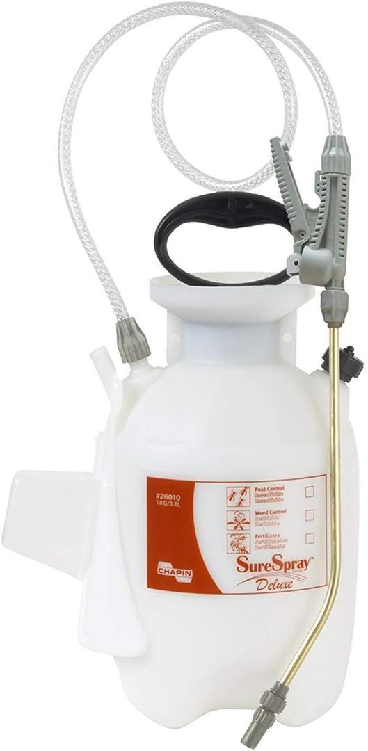 Chapin International 26010 1-Gallon Deluxe SureSpray Tank Sprayer for Fertilizer, Herbicides and Pesticides, Translucent Poly Tank