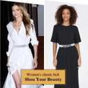 Glamorstar Women Wide Elastic Belts for Dresses Stretchy Cinch Waist Belts (Gray)