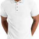 Aimeilgot Mens Polo Shirts Short Sleeve Casual Retro Summer T-Shirts Soft Knitted Classic Polo Tees (Gray, XXL)