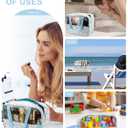 2 x Clear Makeup Bag, TSA-Approved Travel Toiletry Bag for Women Men, 3 Pcs of Carry-On Cosmetic Bag Set, Waterproof Quart Size Organizer Tote Purse Pouch with Handle Zipper Travel Essentials Accessories