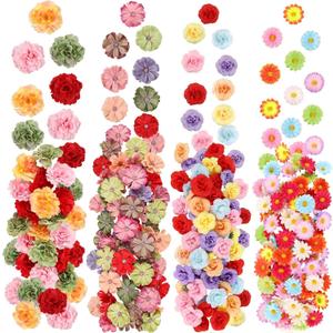 310Pcs Fake Flower Heads Mini Artificial Flower Bulk Silk Flowers for Decoration Small Faux Flower Heads Fabric Daisy Buds Floral for Crafts DIY Wedding Party Baby Shower Home Decor (Bright Colors)
