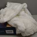 Bedsure Heated Blanket Electric Throw - Thick Striped Flannel Electric Blanket, Heating with 4 Time Settings, 6 Heat Settings, and 3-Hour Timer Auto Shut Off, Gift for Grandma (50x60 inches, White)