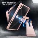 JETech Rotating Case for iPad (A16) 11th/10th Generation (2025/2022) with Pencil Holder, 360 Degree Rotation Protective Stand Cover Clear Back, Auto Wake/Sleep (Sandy Pink)
