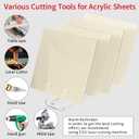 1/8 Thick 12 x 12 inch Acrylic Sheets - 4 Pack Plexiglass Sheets for Creative DIY Projects Laser Cutting Engraving UV Printed Signs Crafts Badges, Beige