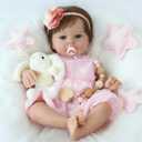SCOM Lifelike Reborn Baby Dolls - 20 Inch Realistic-Newborn Baby Doll Girl Real Life Baby Dolls with Soft Weighted Body, Poseable Real Baby Reborn Gift Toy for 3+ Years Old Kids, 20 Inch Quinbee