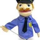 16"Puppets Entriloquist Puppet,Hand Puppets for Kids Plush Policeman Puppets for Adults with Removable Mouth Puppe t for Kids Ages 4-8Hand Puppet for Adults with Scalable Pupp et Control Rod