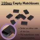 100pcs Blank Matches Boxes for DIY Craft, 2.28x1.41x0.59in Black Small Storage Container Bulk Matchboxes with Double-Sided Strikers for Wedding & Birthday Party Favor Supplies, Empty Matchboxes