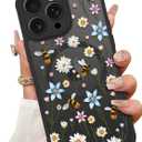 ZIYE Magnetic Case for iPhone 14 Pro Max 6.7 Inch [Compatible with MagSafe] Hard PC and Soft TPU Case with Daisy Floral Flowers Bee Anti-Scratch Shockproof Protection Phone Cover for Women