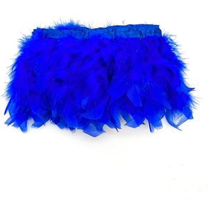 Royal Blue 4-6inch 2yard Turkey Feather Fringe Trim for Dress Sewing Crafts Costumes Accessories Party Supplies Festival Decoration