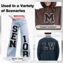 3 x 6-1/2" Varsity Letter Patches Black Iron On Letters Letterman Jacket Patches Chenille Large Iron On Letters for Clothing Jacket/Hoodie/Varsity L