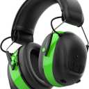 Bluetooth 6.0 Hearing Protection Headphones with 120H Working Time, 30dB SNR, Superior Stereo Sound Quality, Larger Buttons for Easy Operation, Safety Ear Muffs for Lawn Mowing, Workshops (Green)