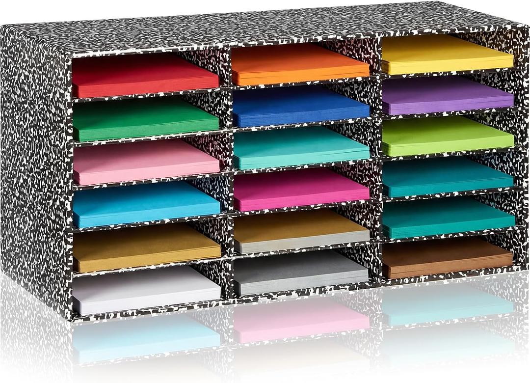 Fuutreo 1 Pc Classroom Construction Paper Storage,Black White Composition