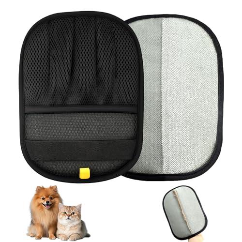 XXJXXJ Upgraded Pet Hair Removal Gloves for Cats & Dogs, Five-Finger Electrostatic Reusable Magic Brush for Effortless Pet Hair Remover Tool on Carpet, Clothing, Laundry, Couch, Car Seat (Black)