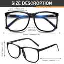 TR90 Oversized Blue Light Blocking Glasses Men Women Ultralight Nerd Square Computer Games Black Large Eyewear (01)