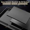 Nonstick Cast Iron Griddle for Ninja Sizzle Smokeless Indoor Grill Nanoceramic Griddle Insert for Ninja Grill GR101 GR101 14 inch Flat Top Grill Plate for Smokeless Sizzle GR100 Series