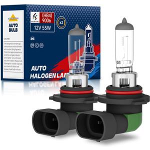 9006 HB4 Halogen Headlight Bulb, 12V 55W Standard Halogen Light Bulb, 3800K, 4000 Lumens, High Brightness Headlight Bulb, Head Light Bulbs for Car,Headlight Bulbs Low Beam, Pack of 2