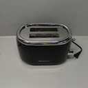 Mueller Retro Toaster 2 Slice with 7 Browning Levels and 3 Functions: Reheat, Defrost & Cancel, Stainless Steel Features, Removable Crumb Tray, Under Base Cord Storage, Black