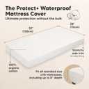 2-Pack Waterproof Crib Mattress Protector Cover Fitted - Quiet Baby Crib Mattress Pad Sheets, 52" x 28" Soft Quilted Cotton Baby Sheet, Machine Washable, Easy Fit, Durable (Soft White/Quin)