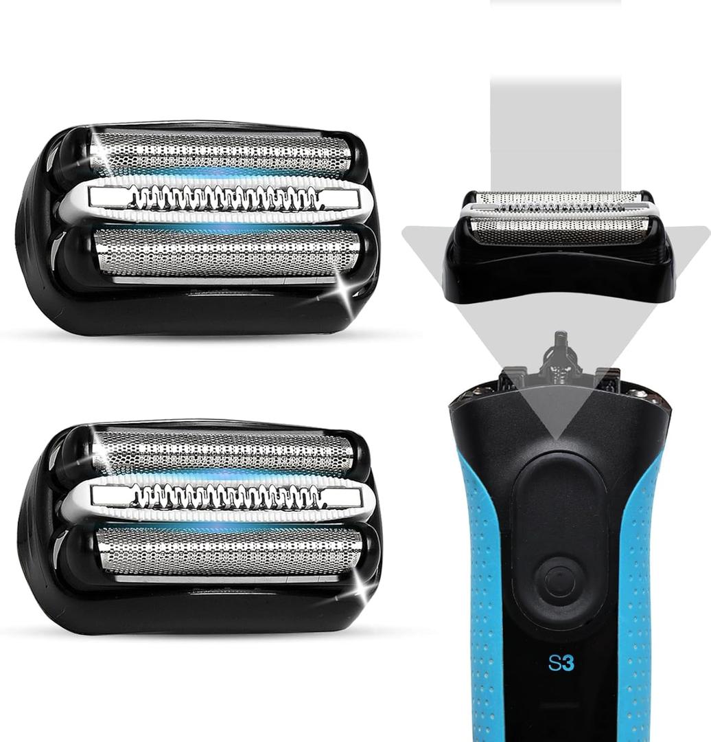 2 Pack 32B S3 Electric Replacement Shaver Head for Series 3 Shaving Razors, Compatible with S3 3040s 3080s-4 370cc 3070cc 3000s 3010, 3090cc Etc.