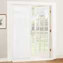 RYB HOME Linen Blended French Door Window Curtains, Room Darkening Tricia Door Shades Blinds Portable for Patio/Office/Classroom Privacy, W 26 x L 72 inch, 1 Panel, White