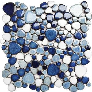 Blue Shower Floor Pebbles Tile Bathroom Mosaic Backsplash Wall Tiles (5 Sheets) (Aegean)