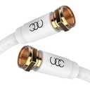 Ultra Clarity Cables RG6 Coaxial Cable Connector Set 50 FT, CL3 White Coax Cord TV Cable Wire, in-Wall Rated-Digital Audio Video Satellite Cable Extension, Gold Plated Compression Connectors - White