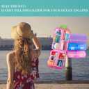 Pill Organizer with Medicine Labels, Travel Daily Pill Container, Mini Medication Organizer, 7-Day Pill Case, Set of 3 (Blue+Pink+Purple) (Standard)