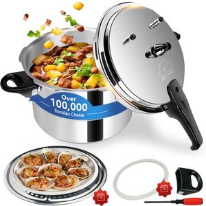 Pressure Cooker 8 qt+ Aluminum, ollas de presin para cocinar pressure cooker 8 qt All Stovetops Induction Compatible Thickened with Spring