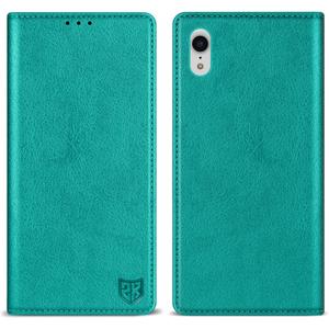 ZZXX for iPhone XR Wallet Case with [RFID Blocking] Card Slot Stand Strong Magnetic Leather Flip Fold Protective Phone Case for iPhone XR Case Wallet(Lake Blue-6.1 inch)