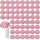 AVIVIHO 65pcs Dusty Pink Fake Flowers Hydrangea Artificial Flowers Bulk Fluffy Hydrangeas Silk Flowers with Stems for Arrangement Home Weddings, Centerpieces, Party Arch Backdrop Decorations