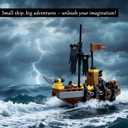 Tiny Pirate Ship Building Set, 154 PCS Mini Sailboat Model, Easy-to-Build Construction Toy for Kids Age 6+, Creative Gift for Pirate Ship Fans (Compatible with Major Brand Bricks)