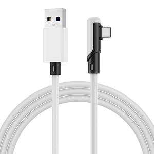 MMOBIEL VR Link Cable USB-A to USB-C, 16.4 ft (5m) White PVC, 90° Type-C Connector – 5Gbps Data Transfer & Charging – Compatible with Meta Quest 3S/3/2/Pro, Pico 4 Ultra/4, PC & SteamVR