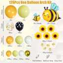 Bee Balloon Arch Kit, Black Yellow White Gold Balloon Garland with Bee Foil, Sunflower Decor for Bee Birthday, Baby Shower, Gender Reveal, Party Decorations