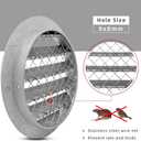 FRESH SPEED 4 inch Grey Round Metal Dryer Vent Cover Flat Louver with Mouse Mesh