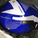 Youth Dirt Bike Helmet DOT Certified - Full Face Motorcycle Helmet for Off-Road, ATV, Street Riding, Includes Adjustable Goggles & Protective Gloves, BLUE, Large