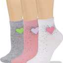 COTTON DAY Women's Soft Combed Cotton Socks Seamless Toe Black White Navy