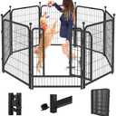Jhsomdr Dog Playpen, 40 inch 8 Panels Dog Fence Outdoor Heavy Duty Dog Pen for Large/ Medium/ Small Dogs, Indoor Puppy Playpen with Door Portable Pet Fence for RV Camping, Yard