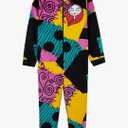 Disney Stitch Girls One Piece Pajamas with Hood, Fleece Sleepsuit - Kids Gift. M